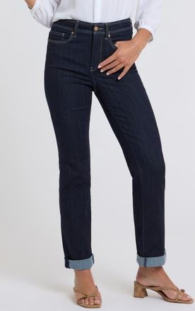 NYDJ Marilyn Triple Stitch High Waist Straight Leg Jeans in Morningtides at Nordstrom, Size 12P