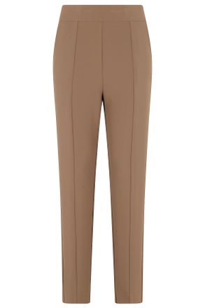 Federica Tosi Brown Cady Carrot Concealed-Zipper Polyester Formal Pants
