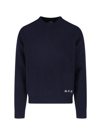 A.P.C. Navy Wool Crewneck Sweater