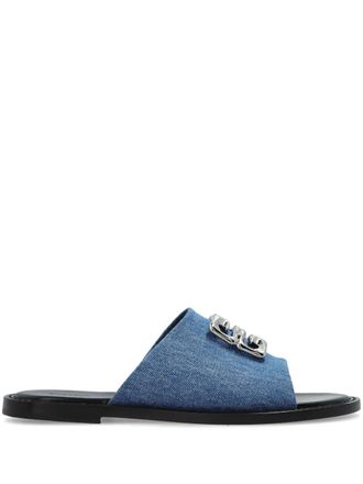 Givenchy 4G Liquid slides - women - Cotton/Calf Leather/Calf Leather - 38 - Blue