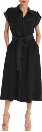 Ciebon Josette Midi Shirtdress in Black/White at Nordstrom Rack, Size Medium