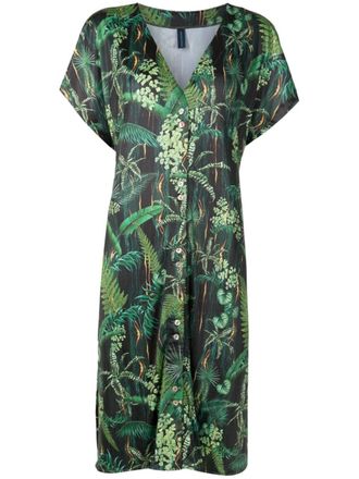 Lygia & Nanny Artemis leaf-print midi dress - Green