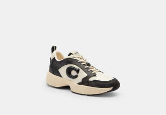 Coach Womens Strider Sneaker in Grey, Size 7.5 | PVC