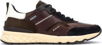 Pikolinos Bruine leren herensneaker - Aranda - Heren - Sneakers - Bruin - 46 EU - Leer - Schoenen