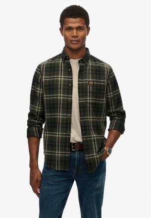 Superdry Langarmhemd SUPERDRY L/S COTTON LUMBERJACK SHIRT, Herren, Gr. XXL, N-Gr, gr&uuml;n (frontier check olive gr&uuml;n), Web, Obermaterial: 100% Baumwolle, kariert,