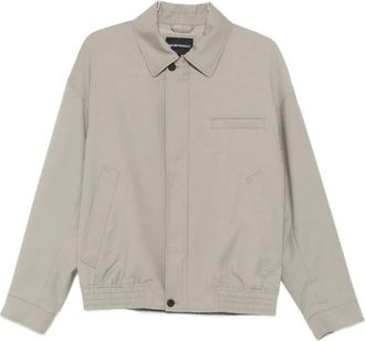 Emporio Armani Bomber Jackets, male, Gray, Size: 2XL Bomber Jacket