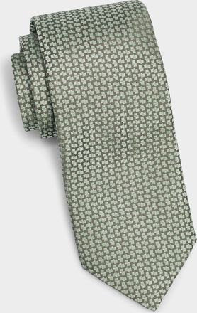 Canali Men & apos;s Geometric Woven Silk Tie
