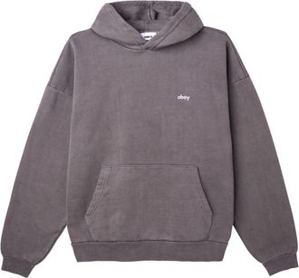 Obey Lowercase Pigment Dyed Hoodie - Heren - Hoodies - Grijs - S - Katoen - Hoodies & sweatvesten