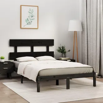 vidaXL Vidaxl - Estructura De Cama De Madera Maciza De Pino Negra 200x200 Cm