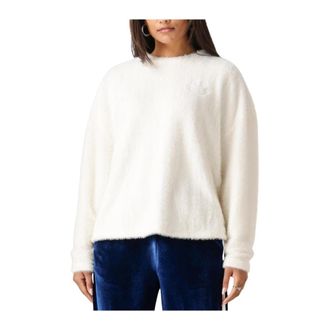 Refined Department Zachte Faux Fur Sweater Gael - Dames - Ronde hals truien - Wit - M - Truien & Vesten