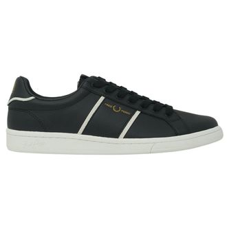 Fred Perry Leren schoen met debossed logo voor heren (Zwart, Wit)