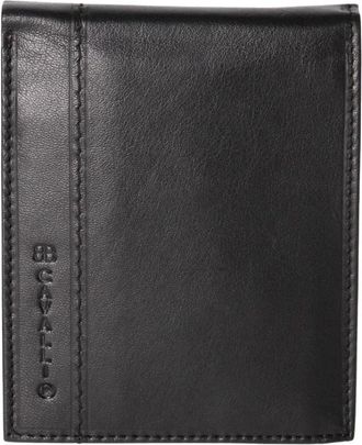Cavalli Compacte leren portemonnee - Heren - Accessoires - Zwart - Maat: ONE Size Zijde