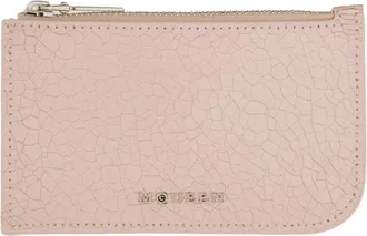 Alexander McQueen Logo Calf Leather Card Case - Pink