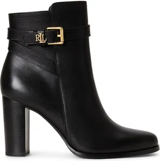 Ralph Lauren Halfhoge laarzen in leer, met hak, BROOKE