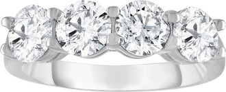 Diana M. Jewels Platinum lab grown round diamond four stone wedding band weighing 3.50 cts tw