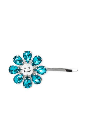 Charles Jeffrey Loverboy Crazy Daizy hair clip - women - Brass/glass - One Size - Blue