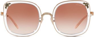 Coach Tea Rose sunglasses - women - Metal - 53 - Metallic