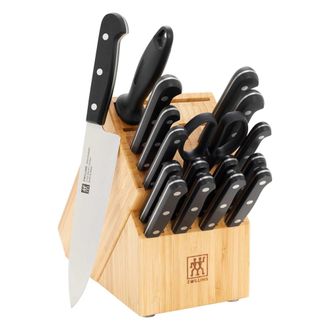 Zwilling Twin Gourmet Classic 18-pc Knife Block Set, German Stainless Steel, 3 Rivet Handle, No-Stain, Includes Shears Honing Steel, Made in Spain