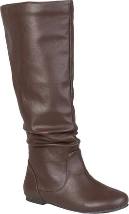 Journee Collection Jayne Boots Womens Brown Faux Leather Knee High ZAP1655