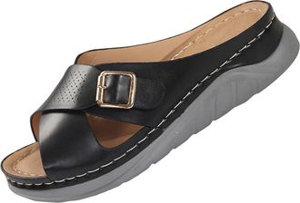 Generic Womens Mules Thick Sole Slippers Outdoor Slippers Open Toe Orthoslippers Non-Slip Slippers Back Open Womens Shoes Breathable Womens Slippers Comfortab