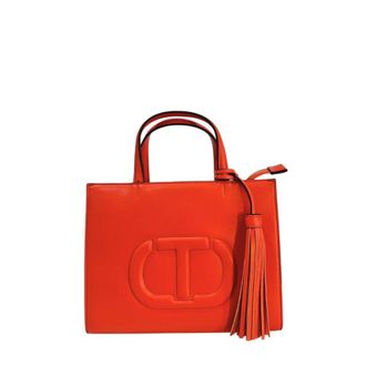 Twinset Orange Faux Leather Women Womens Handbag