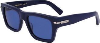 Ferragamo Sf 2033S Zonnebril - Heren - Zonnebrillen - Blauw - 53 MM - Accessoires