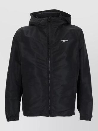 Givenchy hooded coat featuring practical elastic cuffs