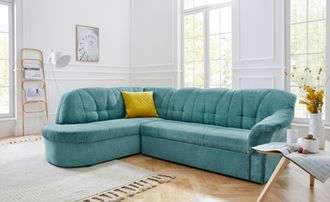 Domo Collection Ecksofa »Pegnitz, elegante Rückensteppung, zeitlose Formensprache, L-Form« wahlweise mit Bettfunktion