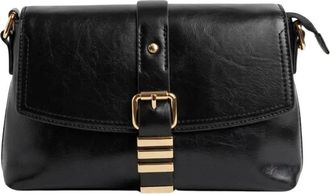 John Richmond Schoudertas met Klep en Metalen Gesp - Dames - Schoudertassen - Zwart - ONE Size - Tassen