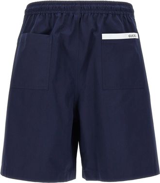 Gucci Cotton Poplin Bermuda Shorts - Navy