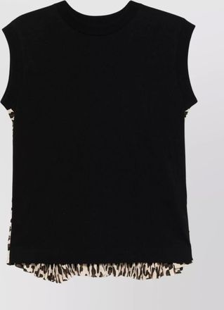 sacai animal print cap sleeve top