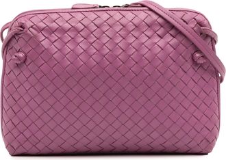 Bottega Veneta Pre-owned Womens Woven Leather Crossbody Bag - Fuschia - One Size