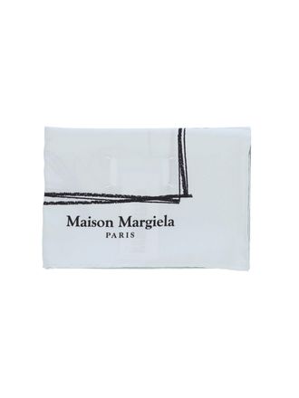 Maison Margiela Square Silk Scarf with Numeric Motif