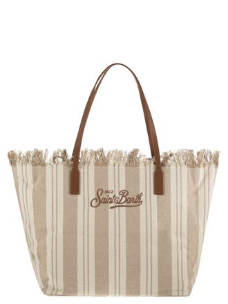 MC2 Saint Barth City Shopper Bag With Stripes And Embroidered Logo