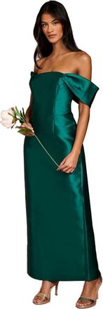 Coast Honoured Petite Womens Twill Bardot Column Midi Bridesmaid Dress, Petite, Midi Length, Spring Summer, Bridesmaid, Wedding, Reception, Evening Emerald