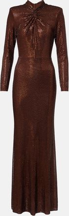 Self Portrait Embellished gathered gown