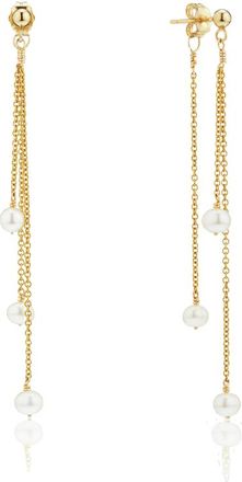 Lily & Roo Gold Layered Pearl Drop Earrings