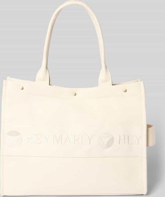 Hey Marly Handtasche mit Logo-Stitching Modell Signature in Offwhite, Gr&ouml;&szlig;e 1