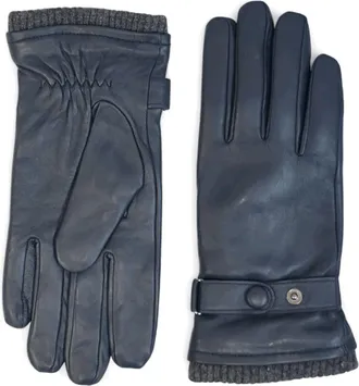 TruClothing Leather Gloves Touchscreen Ribbed Knit Cuffs