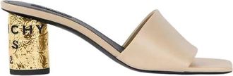 Givenchy Tape Heeled Mules - Dames - Muiltjes - Beige - 37 EU - Leer - Schoenen