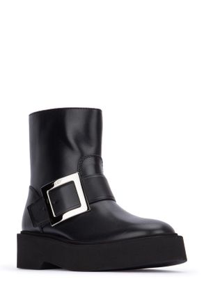 Roger Vivier Womens Viv Rangers High Met Bikers Bootie Nero Calfskin Fgl Stivali Boot