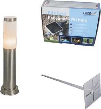 QAZQA Qazqa L&aacute;mpara De Poste Para Exterior De Acero 45 Cm Ip44 - Rox