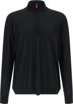 Kiton Black Wool Mens Cardigan