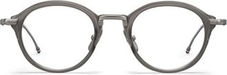 Thom Browne round-frame glasses - unisex - Acetate/Titanium - 49 - Silver