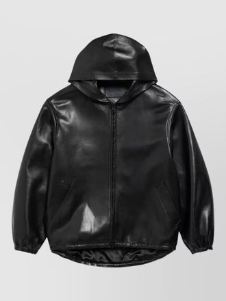 Balenciaga hooded jacket shiny finish elasticated cuffs
