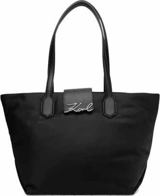 Karl Lagerfeld Tassen, Dames, Zwart, ONE Size, Leer, Tote Bags