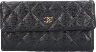 Chanel Black Grained Calfskin Coin Purse/Coin Case (Pre-Owned)