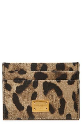 Dolce & Gabbana Sicilian Street Leather Card Case in Hy13M Leo New at Nordstrom