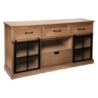 Atmosphera Credenza A 2 Ante Danik In Legno Naturale 160x85cm Atmosphera Cr&eacute;ateur DInt&eacute;rieur