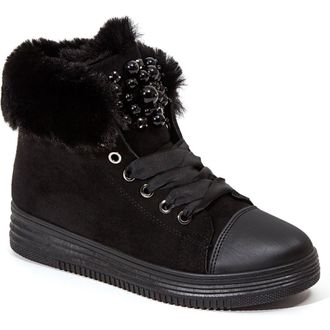 Ninety Union Warm Faux Fur Lined Sneaker Boot in Black at Nordstrom Rack, Size 5